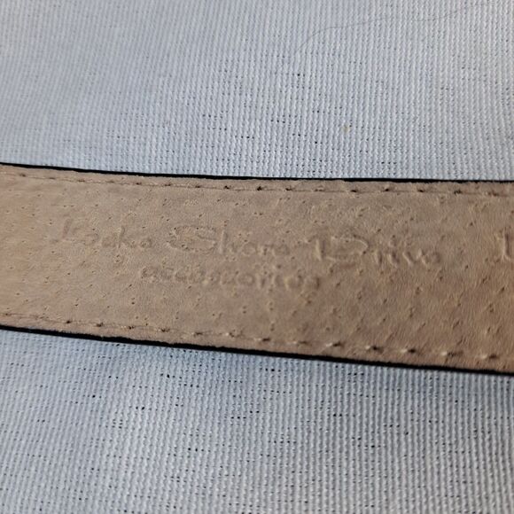 Lake Shore Drive Accessories Belt Croc Embossed Chain Black Leather Women's M - Picture 8 of 10